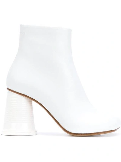 Shop Mm6 Maison Margiela Cup Heel Boots - White