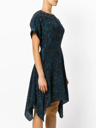 Shop Kenzo Flared Floral Dress - Blue