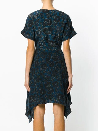 Shop Kenzo Flared Floral Dress - Blue