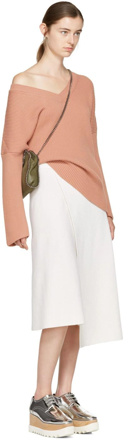 Shop Stella Mccartney Pink Ribbed V-neck Sweater In 6701 Blush