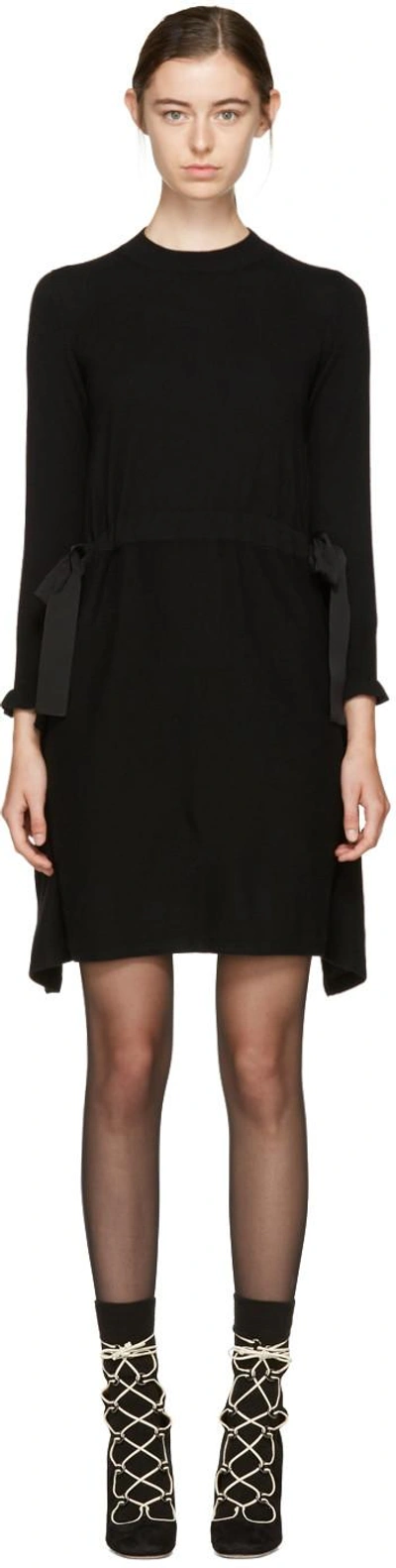 Shop Fendi Black Cashmere Cascade Dress