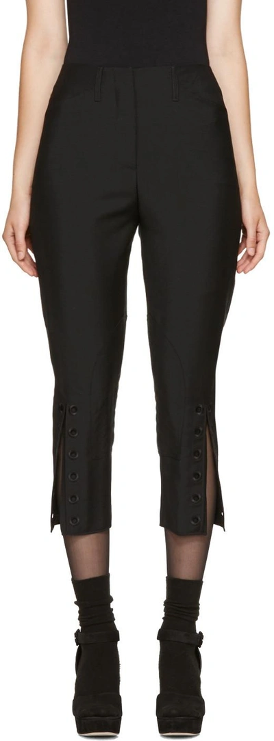 Shop Fendi Black Mohair Cut-out Trousers In Gme Black