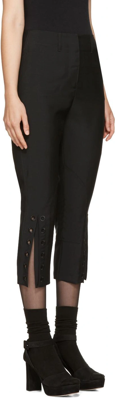Shop Fendi Black Mohair Cut-out Trousers In Gme Black