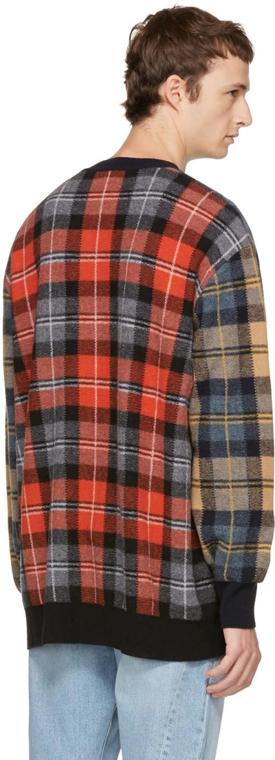 Shop Stella Mccartney Multicolor Tartan Crewneck Sweater