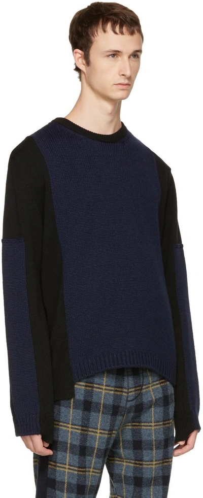 Shop Stella Mccartney Black & Navy Contrast Sweater