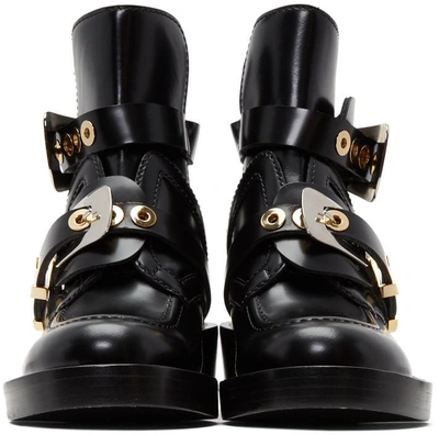 Shop Balenciaga Black Buckles Boots In 1000 Black