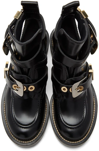 Shop Balenciaga Black Buckles Boots In 1000 Black