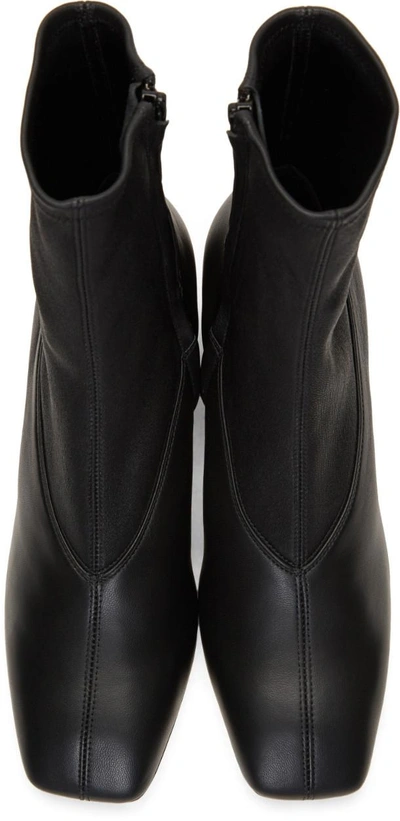 Shop Helmut Lang Black Leather Sock Boots In 001 Black