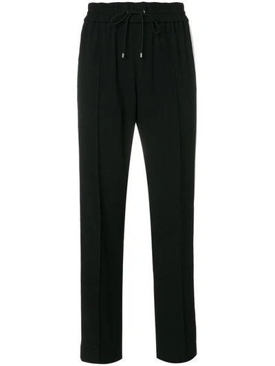 Shop Kenzo Drawstring Waist Trousers In Black