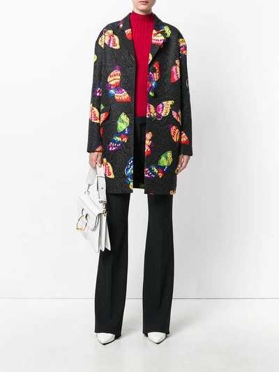 Shop Boutique Moschino Butterfly Print Coat