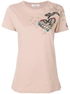 Valentino Heart Embellished Cotton Jersey T-shirt In Rosa