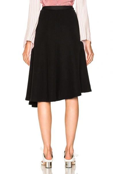 Shop Jw Anderson Drape Wool Asymmetric Skirt In Black