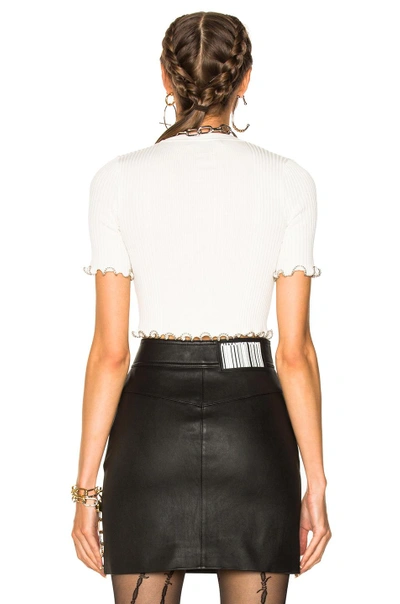 Shop Alexander Wang Ribbed Cropped Tee In White
