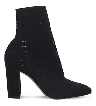 Shop Gianvito Rossi Thurlow Open-knit Sock Boots In Black