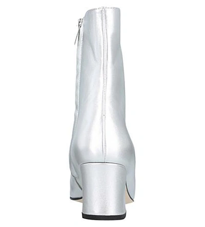 Shop Dorateymur Sybil Leek Metallic Leather Boots In Silver
