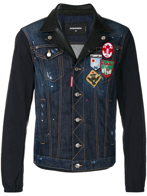 dsquared2 jeans leather patch
