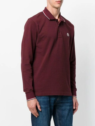 Shop Moncler Classic Polo Top - Red