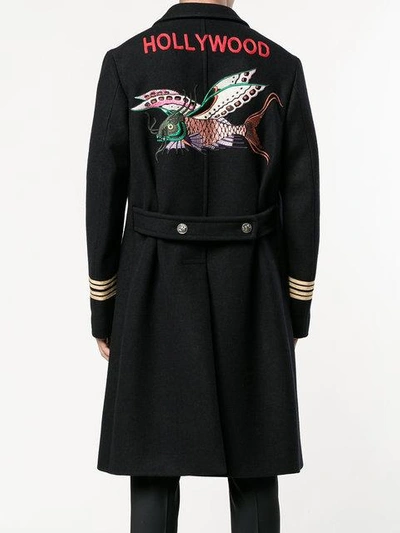 Shop Gucci Embroidered Double-breasted Coat