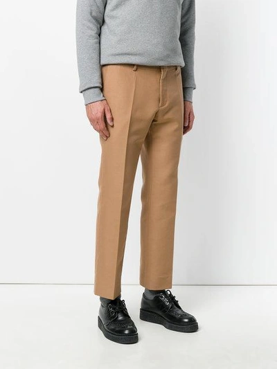 Shop N°21 Cropped Straight Trousers In Brown