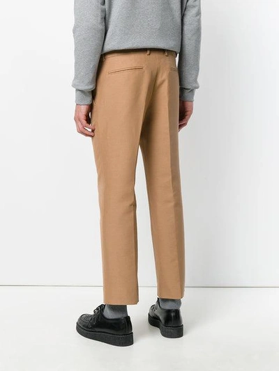 Shop N°21 Cropped Straight Trousers In Brown