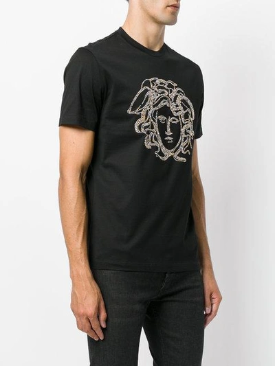 Shop Versace Studded Medusa T-shirt - Black