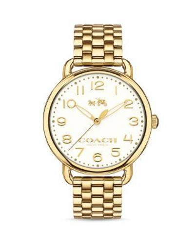 Shop Coach Delancey Watch, 36mm In White/gold
