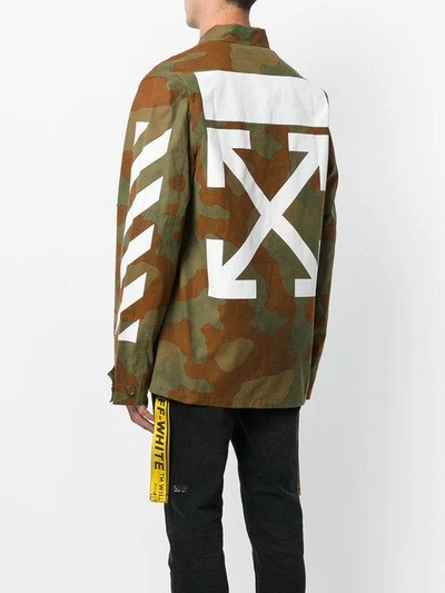 Armstrong dissipation sæt ind Off-white Camouflage Cotton Sahariana In Verde | ModeSens