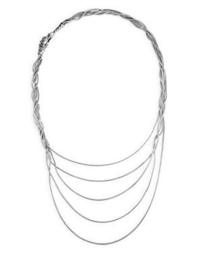 Shop John Hardy Legends Naga Black & Blue Sapphire Five-row Necklace In Silver