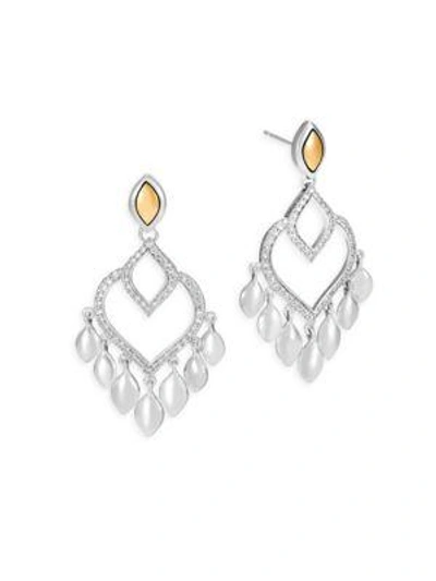 Shop John Hardy Legends Naga Diamond Pave, 18k Gold & Silver Chandelier Earrings
