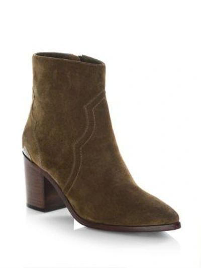 Frye Flynn Short Suede Boot With Metal Plate In Chestnut