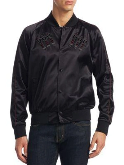 Shop Valentino Velvet-trim Souvenir Jacket In Black