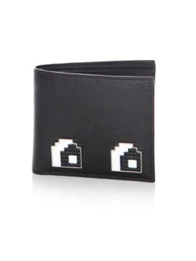 Les Petits Joueurs Open Eyes Leather Bifold Wallet In Black