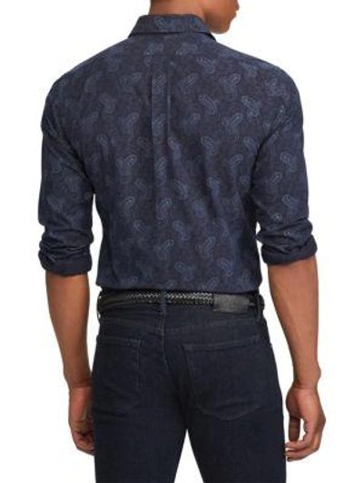 Shop Polo Ralph Lauren Standard-fit Cotton Button-down Shirt In Indigo