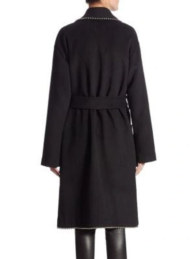 Shop Alexander Wang Solid Robe Coat In Onyx