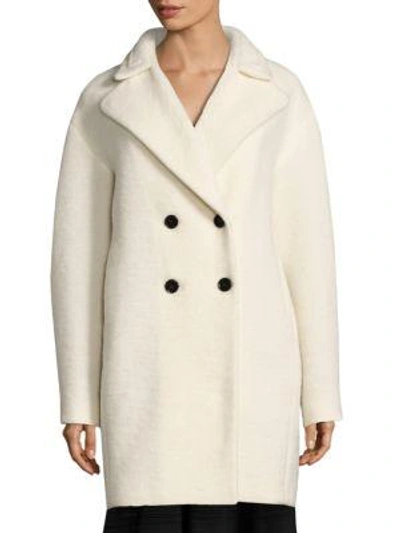 Shop Carven Double-breasted Cocoon Coat In White