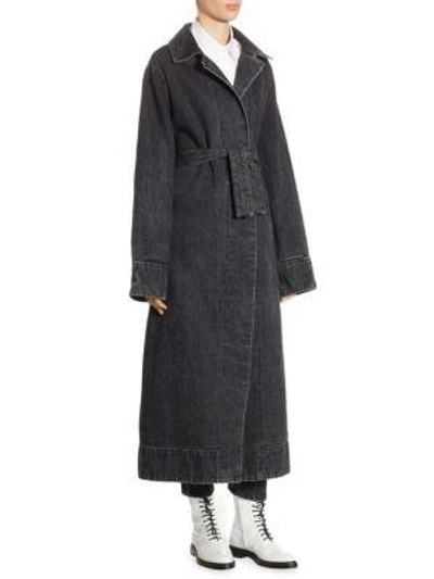 Shop The Row Luster Cotton Denim Coat In Anthracite