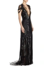 MONIQUE LHUILLIER Embroidered Fringe-Skirt Gown