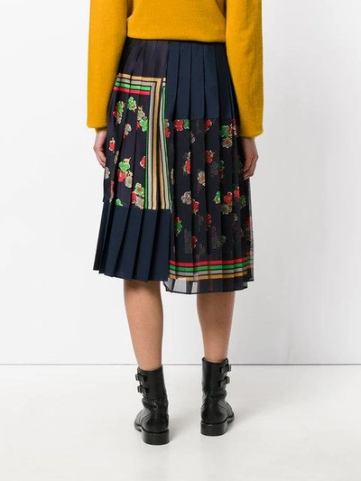 Shop Sacai Pleated Floral Wrap Skirt