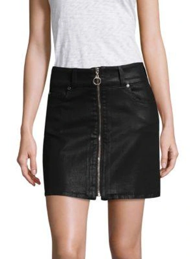 Shop 7 For All Mankind Bodycon Coated Mini Skirt In Black