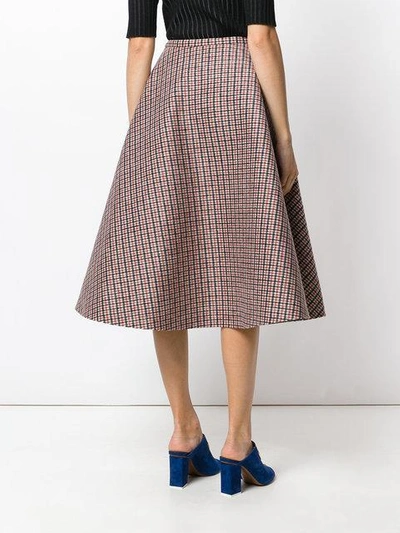 Shop N°21 Nº21 Plaid Full Midi Skirt - Red