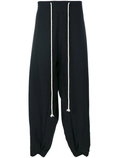 Shop Yuiki Shimoji Drawstring Track Pants In Black
