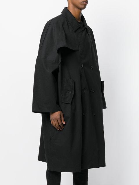 Yuiki Shimoji Oversized Trench Coat In Black | ModeSens