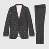 GUCCI NEW MARSEILLE BEES WOOL CHECK SUIT