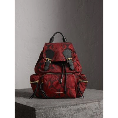 Burberry The Medium Rucksack In Python Print Nylon And Leather In ...