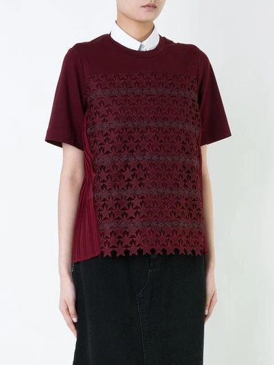 Shop Muveil Star Crochet T In Red