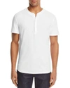 7 For All Mankind Thermal Short Sleeve Henley Tee In White