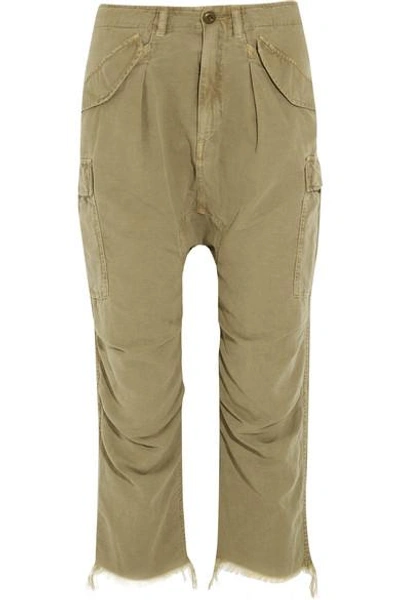 Shop R13 Frayed Cotton-blend Cargo Pants