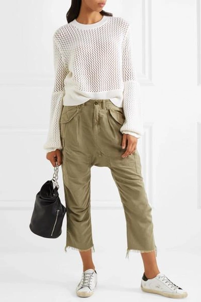 Shop R13 Frayed Cotton-blend Cargo Pants