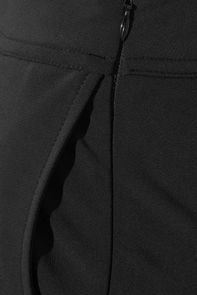 Shop Opening Ceremony Ruffled Stretch-cady Slim-leg Pants In Black