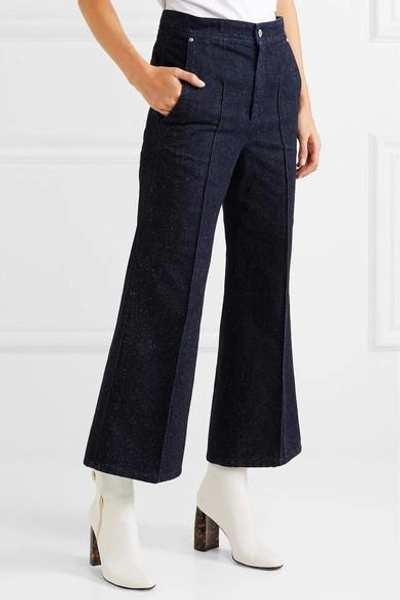 Shop Isabel Marant Parsley Cropped Flared Jeans In Dark Denim